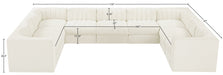 Meridian Furniture - Rummi Cream Velvet Performance Fabric Upholstered 9pc. Sectional - 660Cream-Sec9B - GreatFurnitureDeal