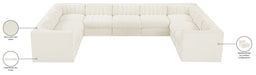 Meridian Furniture - Rummi Cream Velvet Performance Fabric Upholstered 9pc. Sectional - 660Cream-Sec9B - GreatFurnitureDeal