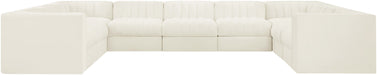 Meridian Furniture - Rummi Cream Velvet Performance Fabric Upholstered 9pc. Sectional - 660Cream-Sec9B - GreatFurnitureDeal