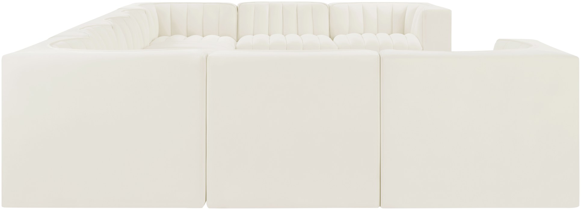 Meridian Furniture - Rummi Cream Velvet Performance Fabric Upholstered 9pc. Sectional - 660Cream-Sec9B - GreatFurnitureDeal