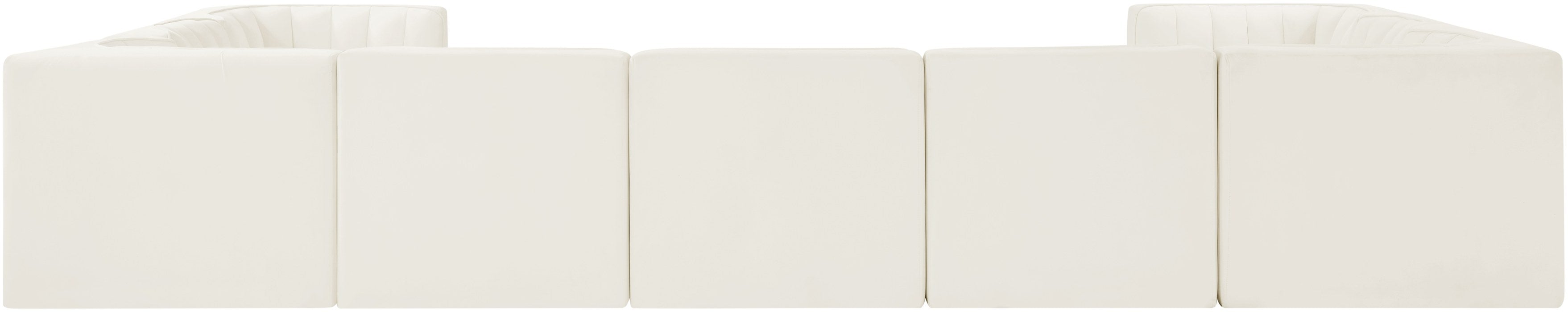 Meridian Furniture - Rummi Cream Velvet Performance Fabric Upholstered 9pc. Sectional - 660Cream-Sec9B - GreatFurnitureDeal