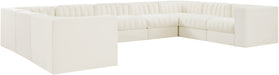 Meridian Furniture - Rummi Cream Velvet Performance Fabric Upholstered 9pc. Sectional - 660Cream-Sec9B - GreatFurnitureDeal