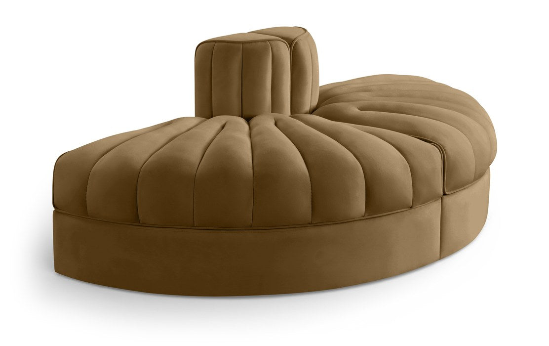 Meridian Furniture - Rummi Saddle Velvet Performance Fabric Upholstered 2pc. Sofa - 660Saddle-2RC - GreatFurnitureDeal