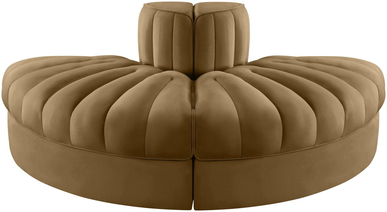 Meridian Furniture - Rummi Saddle Velvet Performance Fabric Upholstered 2pc. Sofa - 660Saddle-2RC - GreatFurnitureDeal