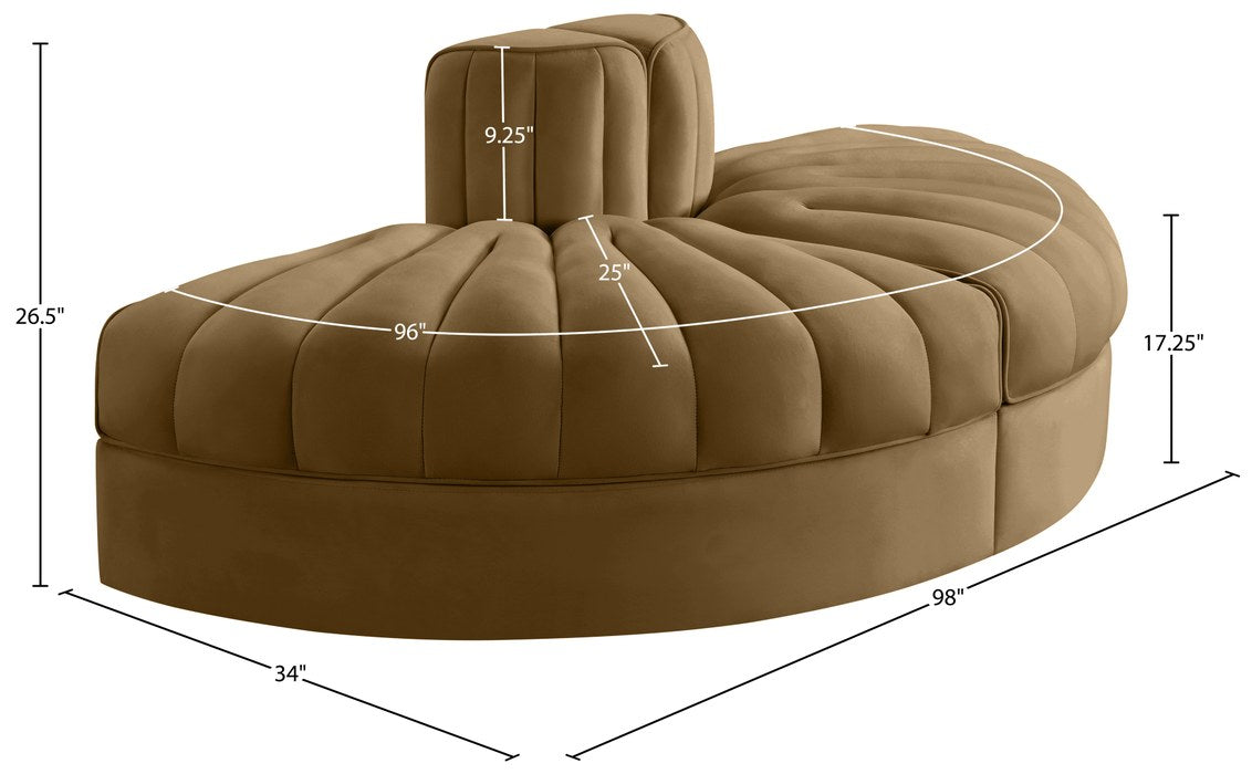 Meridian Furniture - Rummi Saddle Velvet Performance Fabric Upholstered 2pc. Sofa - 660Saddle-2RC - GreatFurnitureDeal
