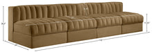 Meridian Furniture - Rummi Saddle Velvet Performance Fabric Upholstered 4pc. Sofa - 660Saddle-S116 - GreatFurnitureDeal