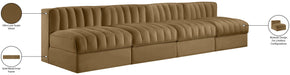 Meridian Furniture - Rummi Saddle Velvet Performance Fabric Upholstered 4pc. Sofa - 660Saddle-S116 - GreatFurnitureDeal