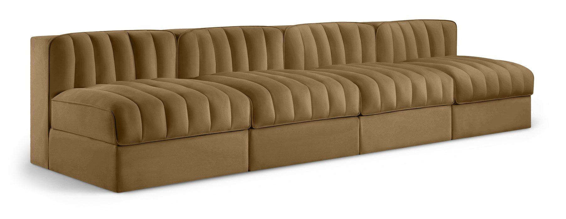 Meridian Furniture - Rummi Saddle Velvet Performance Fabric Upholstered 4pc. Sofa - 660Saddle-S116 - GreatFurnitureDeal