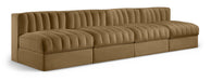 Meridian Furniture - Rummi Saddle Velvet Performance Fabric Upholstered 4pc. Sofa - 660Saddle-S116 - GreatFurnitureDeal