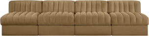 Meridian Furniture - Rummi Saddle Velvet Performance Fabric Upholstered 4pc. Sofa - 660Saddle-S116 - GreatFurnitureDeal
