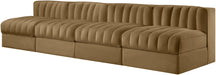 Meridian Furniture - Rummi Saddle Velvet Performance Fabric Upholstered 4pc. Sofa - 660Saddle-S116 - GreatFurnitureDeal