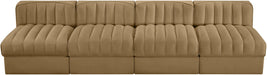 Meridian Furniture - Rummi Saddle Velvet Performance Fabric Upholstered 4pc. Sofa - 660Saddle-S116 - GreatFurnitureDeal