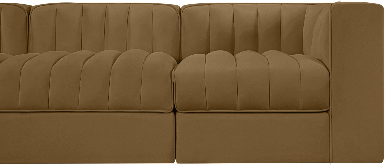Meridian Furniture - Rummi Saddle Velvet Performance Fabric Upholstered 5pc. Sofa - 660Saddle-S155 - GreatFurnitureDeal
