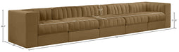 Meridian Furniture - Rummi Saddle Velvet Performance Fabric Upholstered 5pc. Sofa - 660Saddle-S155 - GreatFurnitureDeal