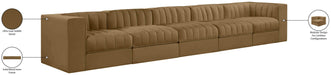 Meridian Furniture - Rummi Saddle Velvet Performance Fabric Upholstered 5pc. Sofa - 660Saddle-S155 - GreatFurnitureDeal