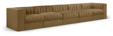 Meridian Furniture - Rummi Saddle Velvet Performance Fabric Upholstered 5pc. Sofa - 660Saddle-S155 - GreatFurnitureDeal