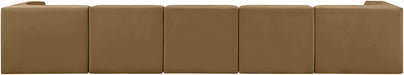 Meridian Furniture - Rummi Saddle Velvet Performance Fabric Upholstered 5pc. Sofa - 660Saddle-S155 - GreatFurnitureDeal