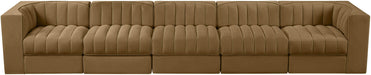 Meridian Furniture - Rummi Saddle Velvet Performance Fabric Upholstered 5pc. Sofa - 660Saddle-S155 - GreatFurnitureDeal
