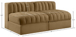 Meridian Furniture - Rummi Saddle Velvet Performance Fabric Upholstered 2pc. Loveseat - 660Saddle-S58 - GreatFurnitureDeal
