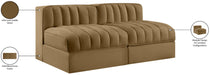 Meridian Furniture - Rummi Saddle Velvet Performance Fabric Upholstered 2pc. Loveseat - 660Saddle-S58 - GreatFurnitureDeal