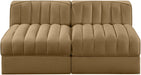 Meridian Furniture - Rummi Saddle Velvet Performance Fabric Upholstered 2pc. Loveseat - 660Saddle-S58 - GreatFurnitureDeal