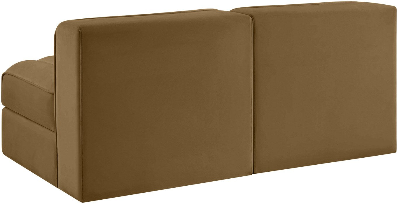 Meridian Furniture - Rummi Saddle Velvet Performance Fabric Upholstered 2pc. Loveseat - 660Saddle-S58 - GreatFurnitureDeal