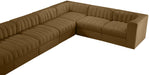 Meridian Furniture - Rummi Saddle Velvet Performance Fabric Upholstered 10pc. Sectional - 660Saddle-Sec10A - GreatFurnitureDeal