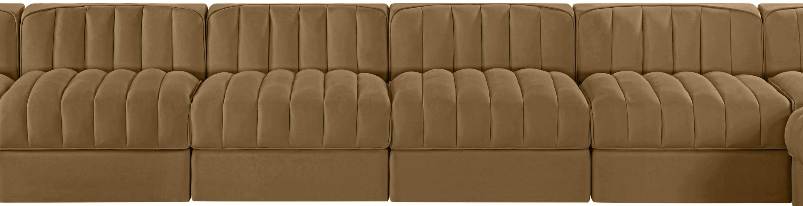 Meridian Furniture - Rummi Saddle Velvet Performance Fabric Upholstered 10pc. Sectional - 660Saddle-Sec10A - GreatFurnitureDeal