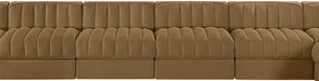 Meridian Furniture - Rummi Saddle Velvet Performance Fabric Upholstered 10pc. Sectional - 660Saddle-Sec10A - GreatFurnitureDeal