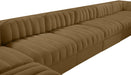 Meridian Furniture - Rummi Saddle Velvet Performance Fabric Upholstered 10pc. Sectional - 660Saddle-Sec10A - GreatFurnitureDeal
