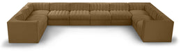 Meridian Furniture - Rummi Saddle Velvet Performance Fabric Upholstered 10pc. Sectional - 660Saddle-Sec10A - GreatFurnitureDeal