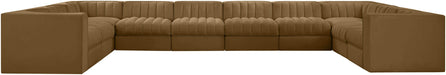 Meridian Furniture - Rummi Saddle Velvet Performance Fabric Upholstered 10pc. Sectional - 660Saddle-Sec10A - GreatFurnitureDeal
