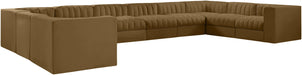 Meridian Furniture - Rummi Saddle Velvet Performance Fabric Upholstered 10pc. Sectional - 660Saddle-Sec10A - GreatFurnitureDeal