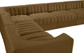 Meridian Furniture - Rummi Saddle Velvet Performance Fabric Upholstered 10pc. Sectional - 660Saddle-Sec10A - GreatFurnitureDeal