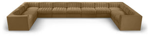 Meridian Furniture - Rummi Saddle Velvet Performance Fabric Upholstered 11pc. Sectional - 660Saddle-Sec11A - GreatFurnitureDeal