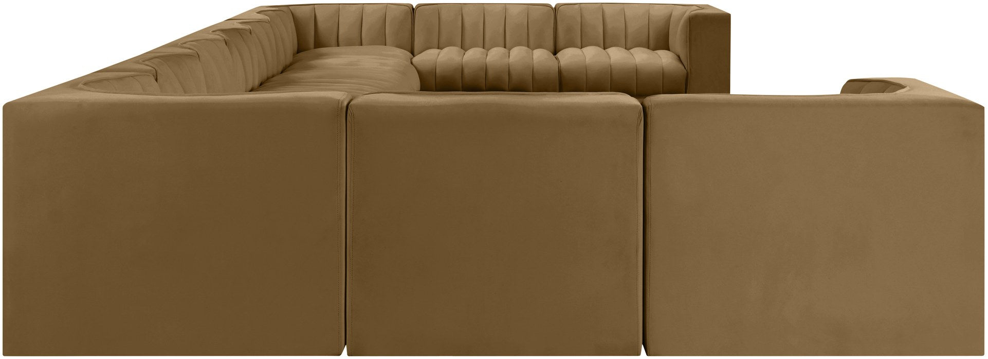 Meridian Furniture - Rummi Saddle Velvet Performance Fabric Upholstered 11pc. Sectional - 660Saddle-Sec11A - GreatFurnitureDeal