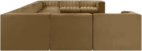 Meridian Furniture - Rummi Saddle Velvet Performance Fabric Upholstered 11pc. Sectional - 660Saddle-Sec11A - GreatFurnitureDeal