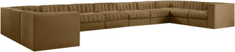 Meridian Furniture - Rummi Saddle Velvet Performance Fabric Upholstered 11pc. Sectional - 660Saddle-Sec11A - GreatFurnitureDeal