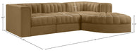 Meridian Furniture - Rummi Saddle Velvet Performance Fabric Upholstered 4pc. Sectional - 660Saddle-Sec4C - GreatFurnitureDeal