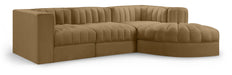 Meridian Furniture - Rummi Saddle Velvet Performance Fabric Upholstered 4pc. Sectional - 660Saddle-Sec4C - GreatFurnitureDeal