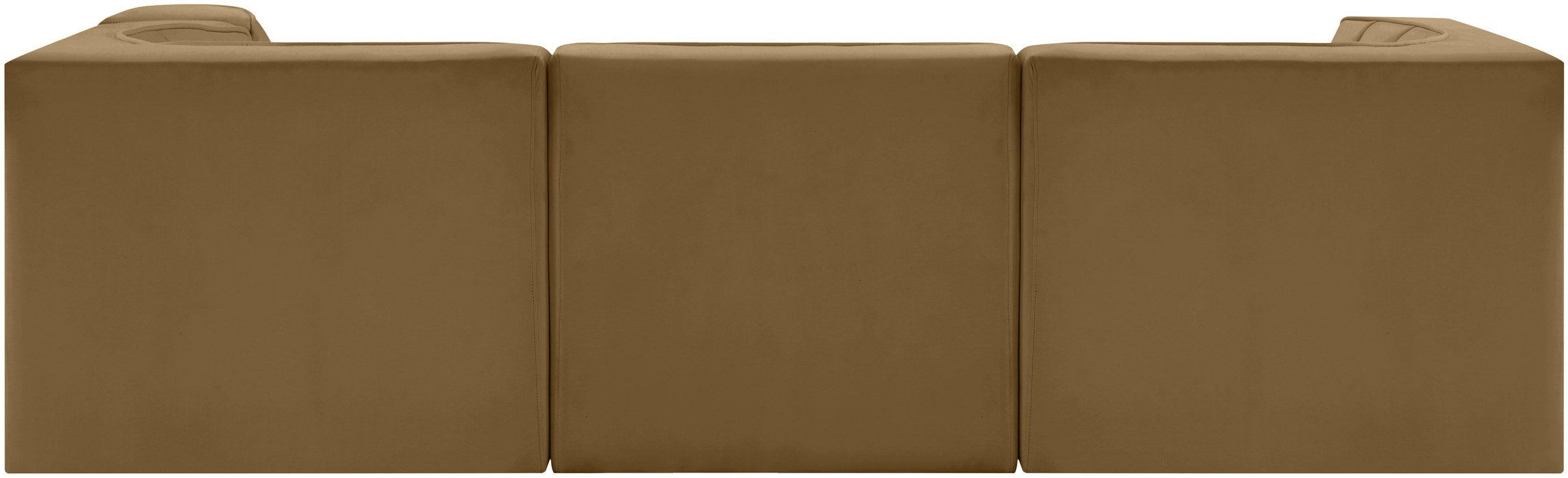 Meridian Furniture - Rummi Saddle Velvet Performance Fabric Upholstered 4pc. Sectional - 660Saddle-Sec4C - GreatFurnitureDeal