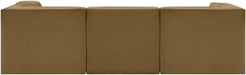 Meridian Furniture - Rummi Saddle Velvet Performance Fabric Upholstered 4pc. Sectional - 660Saddle-Sec4C - GreatFurnitureDeal