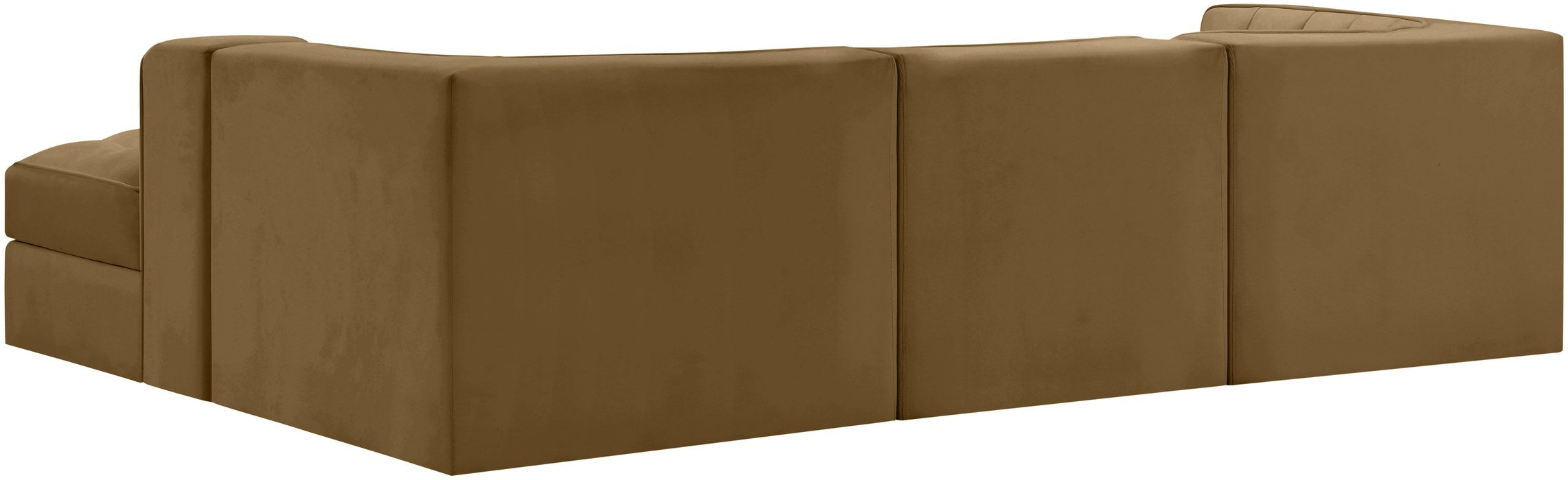 Meridian Furniture - Rummi Saddle Velvet Performance Fabric Upholstered 4pc. Sectional - 660Saddle-Sec4C - GreatFurnitureDeal