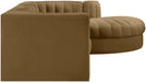 Meridian Furniture - Rummi Saddle Velvet Performance Fabric Upholstered 4pc. Sectional - 660Saddle-Sec4C - GreatFurnitureDeal