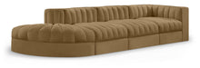 Meridian Furniture - Rummi Saddle Velvet Performance Fabric Upholstered 4pc. Sectional - 660Saddle-Sec4D - GreatFurnitureDeal