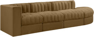 Meridian Furniture - Rummi Saddle Velvet Performance Fabric Upholstered 4pc. Sectional - 660Saddle-Sec4D - GreatFurnitureDeal