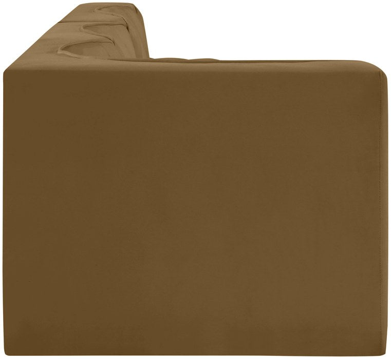 Meridian Furniture - Rummi Saddle Velvet Performance Fabric Upholstered 4pc. Sectional - 660Saddle-Sec4D - GreatFurnitureDeal