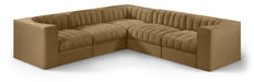 Meridian Furniture - Rummi Saddle Velvet Performance Fabric Upholstered 5pc. Sectional - 660Saddle-Sec5B - GreatFurnitureDeal