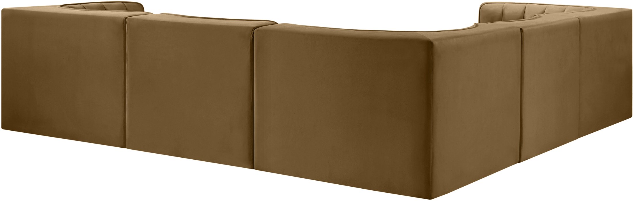 Meridian Furniture - Rummi Saddle Velvet Performance Fabric Upholstered 5pc. Sectional - 660Saddle-Sec5B - GreatFurnitureDeal