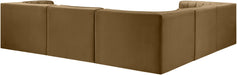 Meridian Furniture - Rummi Saddle Velvet Performance Fabric Upholstered 5pc. Sectional - 660Saddle-Sec5B - GreatFurnitureDeal